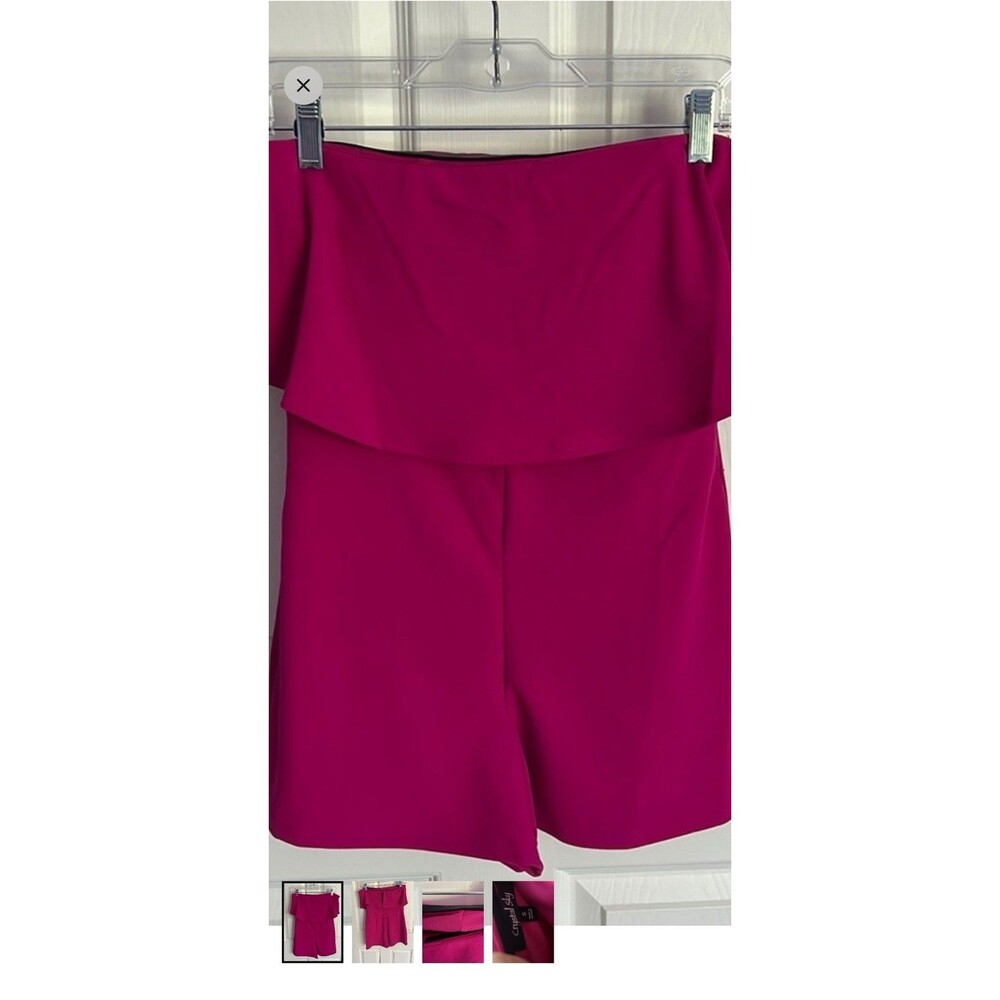 Crystal Sky Women’s Hot Pink Sleeveless Strapless Romper Size Small NWT